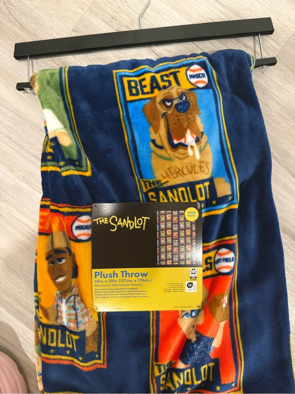 Sandlot Movie Collectors Throw Blanket 50x70 NWT Smalls Squints Beast Plush